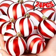 thumbnail image 2 of Juego de 24/6 bolas navideñas con purpurina para colgar en el árbol de Navidad, suministros de decoración para fiestas festivas en el hogar, 6 cm, 2 of 5