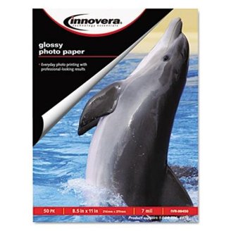 Innovera Glossy Photo Paper 8.5x11 Inches - 100 Sheets Pack For Inkjet Printers