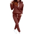 thumbnail image 6 of Blekii Women's Solid Color Hoodie And Sweatpants Set, Matching Long Sleeve Top & Bottoms, Casual Loungewear for Home Or Gym, Soft French Terry Fabric, Comfortable Two-Piece Outfit, 6 of 10