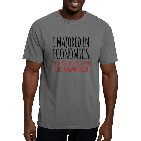 CafePress - Majored In Economics T Shirt - Mens Comfort Colors Shirt