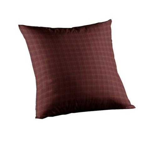Patch Magic Dark Maroon Check Cotton Throw Pillow