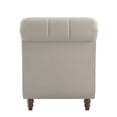 thumbnail image 5 of Weston Home Bowman Tufted Armless Chaise with Matching Pillow, Beige Velvet, 5 of 7