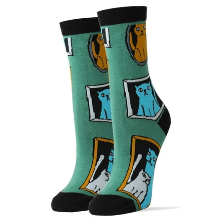 

Oooh Yeah Women s Novelty Funny Crew Socks Crazy Fashion Socks Cat Frames One Size