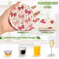 thumbnail image 2 of 6 Pcs Drink Coasters with Holder 3.94in Woven Coasters for Drinks Red and Pink Bows Coaster Set for Protection Table, 2 of 7