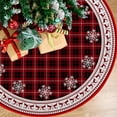 thumbnail image 2 of Yhmxh Christmas Tree Skirt 35 Inches Red Xmas Soft Cover Mat Snowflake Xmas Tree Skirt Ornaments Round Xmas Tree Cover ELK Decor Retro Xmas Tree Skirt for Holiday Ornaments Indoor Outdoor Decoration, 2 of 6