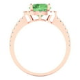 thumbnail image 4 of Solitaire with Accents Engagement Ring for Women - 1.8ct Simulated Green Diamond in 14K Rose Gold Promise Ring, 4 of 6
