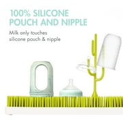 Boon NURSH Reusable Silicone Pouch Baby Bottle – Stage 2 Medium Flow – 8oz – Mint Tie Dye
