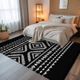 thumbnail image 5 of 5x7 Area Rugs, Black Boho Geometric Non-Skid Rubber Backing Large Rectangle Rugs - Living Room Bedroom Home Office, Vintage Southwestern Stripes Indoor Floor Mat Carpets Washable Rug, 5 of 9