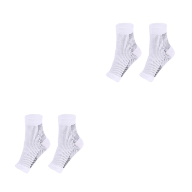 Juego de 2 calcetines de compresión Yuarrent de nailon cómodos de usar blanco S/M