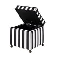 thumbnail image 3 of Gustav White/Black Velvet Ottoman - Hidden Storage, Castered Legs, 3 of 8
