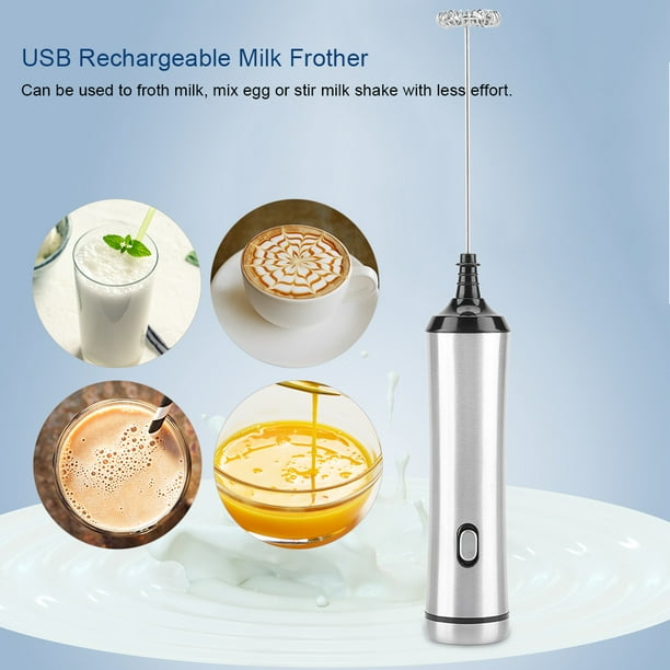 Mousseur à lait électrique portatif LHCER, outil de décoration de café de  fabricant de mousse de mousseur à lait électrique portable en acier  inoxydable Rechargeable par USB, mousseur à lait 