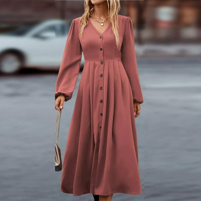 Sweet Elegant Solid Solid Color V Neck A Line Dresses Sweet Elegant Solid Solid Color V Neck A Line Dresses