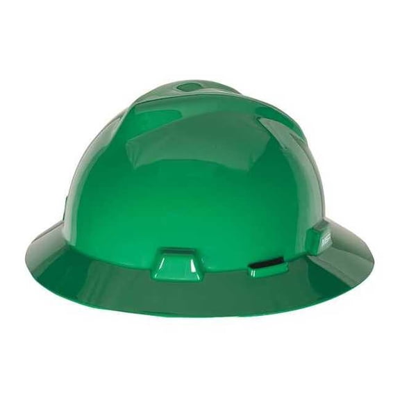 Hard Hat, V-Gard, Polyethylene, 4 Point Pinlock, Type 1, Class E, Green