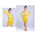 thumbnail image 3 of WOYY Girls Latin Dance Outfits Fringe Halter Camisole Skirt Dancewear Set, Sizes 10-11, 3 of 3