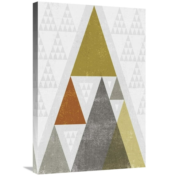 Global Gallery's 'Mod Triangles III Retro' By Michael Mullan Stretched Canvas Wall Art