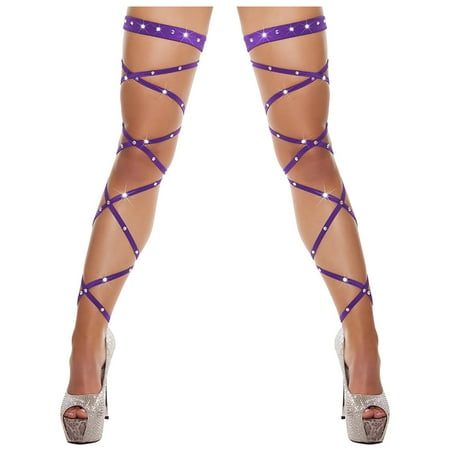 

Hinvhai Clearance Women s Hot Diamond Strap Sexy Temptation Multicolor Hollow Cross Socks