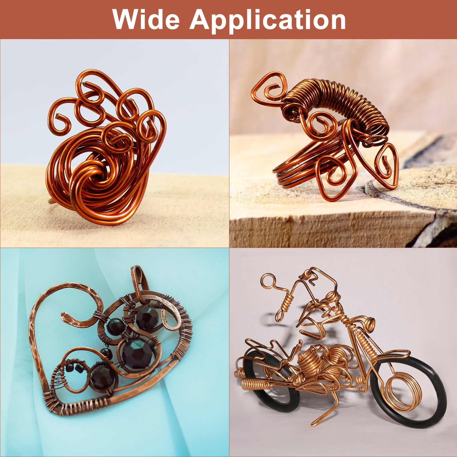 Uxcell Soft Copper Wire (7 Gauge, 31 FT), 99.9% Pure Bare Copper Wire for Crafts