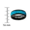thumbnail image 4 of Metal Masters Mens Tungsten Wedding Band Engagement Ring Crushed Opal Inlay Black 8mm, 4 of 6