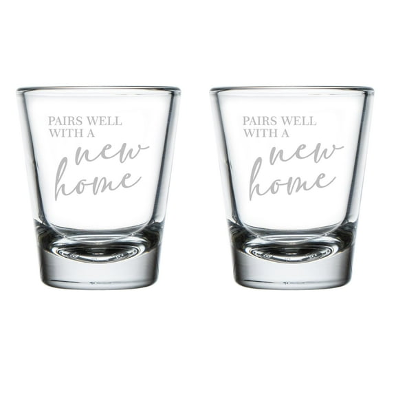 Set of 2 Shot Glasses 1.75oz Shot Glass Pairs Well With A New Home Housewarming New Homeowner