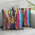 thumbnail image 2 of COMIO  Abstract Throw Pillow Cushion Cover, Multicolored Expressionist Work of Art Vibrant Rainbow Design Tainted Pattern, Decorative Square Accent Pillow Case,Rainbow Color 2pc, 2 of 6