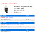 thumbnail image 2 of Purge Valve - Compatible with 2010 - 2019 Subaru Legacy 2011 2012 2013 2014 2015 2016 2017 2018, 2 of 2