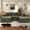 Green (Left Facing Chaise), variant on Muumblus Modular Sectional Sofa, Oversized U-Shape Cloud Couch, Modern Corduroy Sleeper Couches for Living Room, No Assembly Required, Dark Grey (Right Facing Chaise)