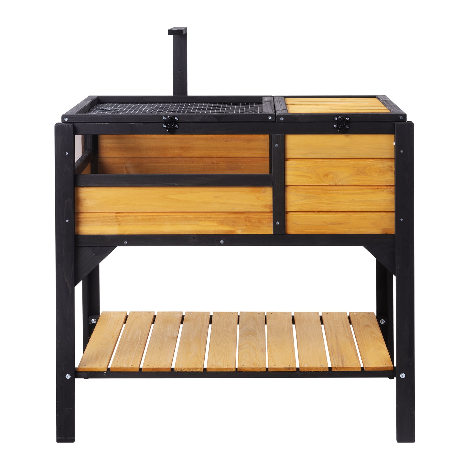 KFFKFF Tortoise Home, Wood-Constructed Habitat for Indoor & Outdoor Use, Enclosure for Tortoises with Lighting Stand, Suitable Cage for Small Reptiles like Geckos, Lizards, and Snakes