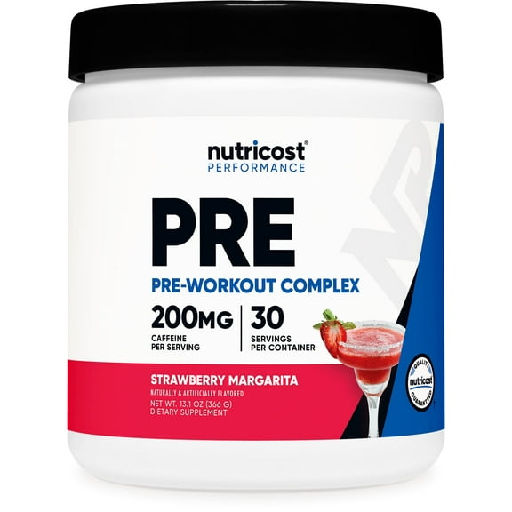 Nutricost Pre-Workout Complex Powder (Strawberry Margarita) 30 Servings - 200mg of Caffeine per Serving, GMO-Free, Gluten-Free, Vegetarian