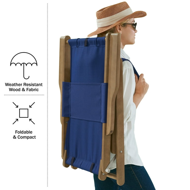 Lavish Home Weather-Resistant Folding Beach Chair with Carry
