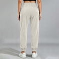 thumbnail image 4 of XuJwPNcy Women Jogger Pants Lightweight Drawstring High Waist Cinch Bottoms Trousers Workout Running Pants with Pockets(Beige,Large), 4 of 7