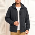 thumbnail image 2 of WRKEKC Windbreaker Jackets for Men Hooded Long Sleeve Zip-Up Outerwear With Zipper Pockets for Outdoor Travel and Hiking, 2 of 6