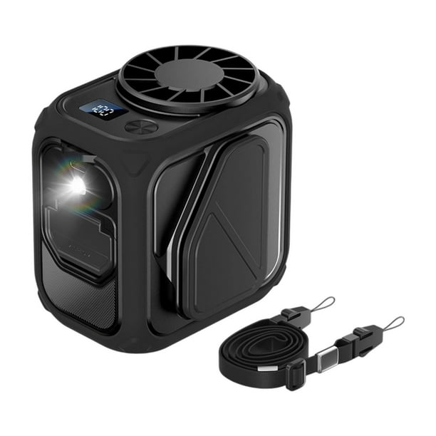 Ventilador portátil de cintura para colgar en el cuello, silencioso, multiusos, manos libres, para cinturón. Negro
