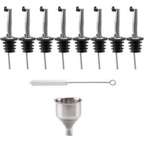 Stainless Steel Olive Oil Pourer, Classic Bottle Pourer Spout Liquor Drinks Pourer Tapered Spout with Metal Dust Caps for Wine Liquor Syrup Vinegar Bottle