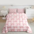 thumbnail image 2 of Homewish Cute Cartoon Bow Knot Full Size Comforter Sets,Fairy Tale Theme Bedding Comforter Set,Princess Pink Bowtie Bedding Sets For Kids,Breathable Home Decor Reversible,3-Piece, 2 of 8