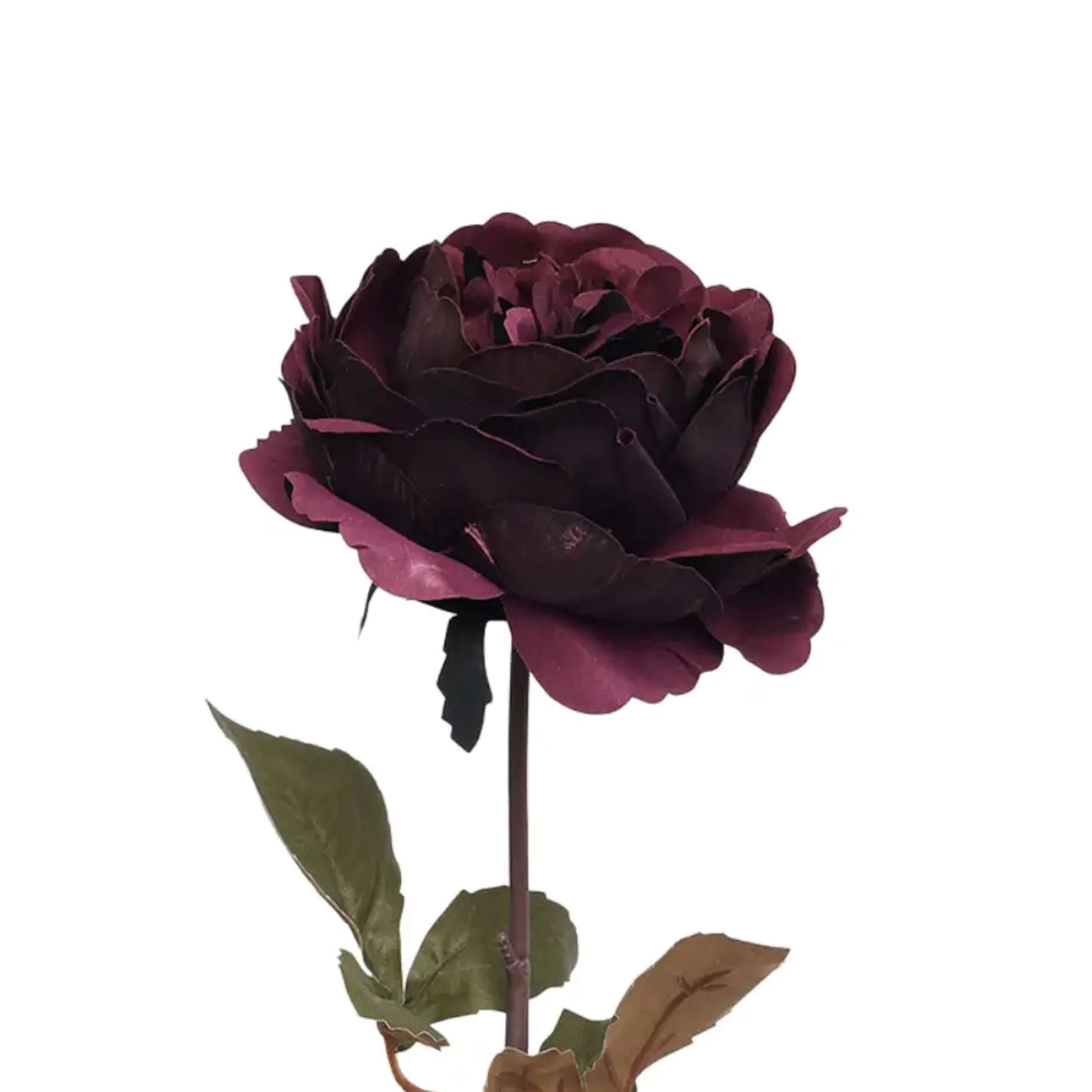 My Texas House Fall Faux Peony Stem, Dark Purple, 20"