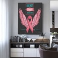 thumbnail image 4 of Kdxio Ribbon With Angel Wings Pattern Canvas Wall Art 12x16 Inches - Waterproof HD Print Solid Wood Frame for Living Room & Bathroom,Vertical, 4 of 8