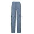 thumbnail image 6 of Franhais Women’s Fashion Solid Color Straight Jeans Casual Multi-pockets Mid-waist Denim Pants, 6 of 7
