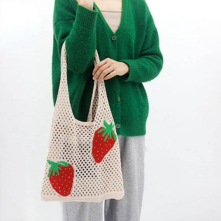 Crochet Tote Bag Aesthetic Y2K Cute Underarm Bag