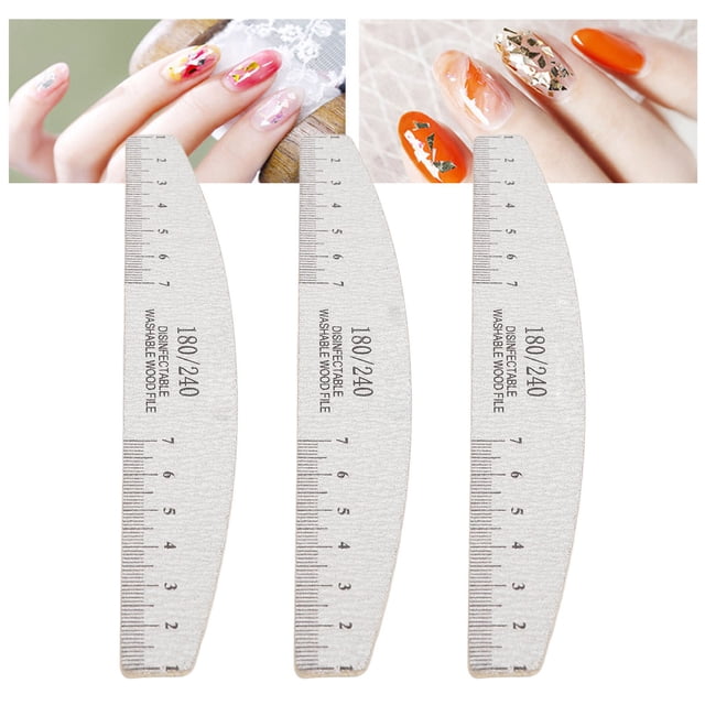 Kit De Lima De Uñas, Limas De Uñas Reutilizables, Grano 180 240, Lavable, Portátil, 50 Piezas, Pulido Uniforme Para El Hogar