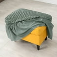 thumbnail image 2 of AUQ Ottoman Cover,Prevents Stains Rectangle Footstool Cover,Elastic Band Design Ottoman Slipcovers with Skirt,Matcha Green, 2 of 4
