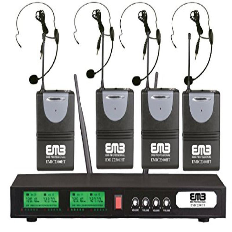 EMB VHF EBM52H Professional Dual Wireless Headset Microphone System 