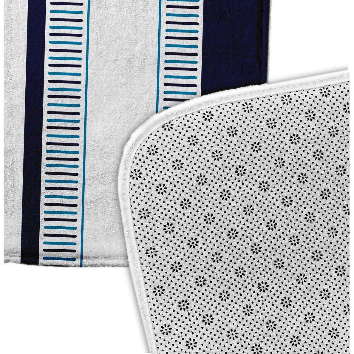 Simply Daisy 24" x 17" Plush Microfiber Blue Comb Dot Bath Mat