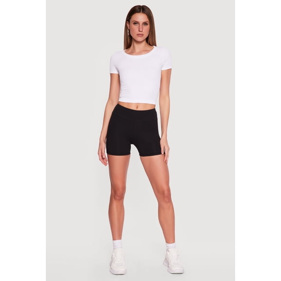Women's Solid Biker Shorts