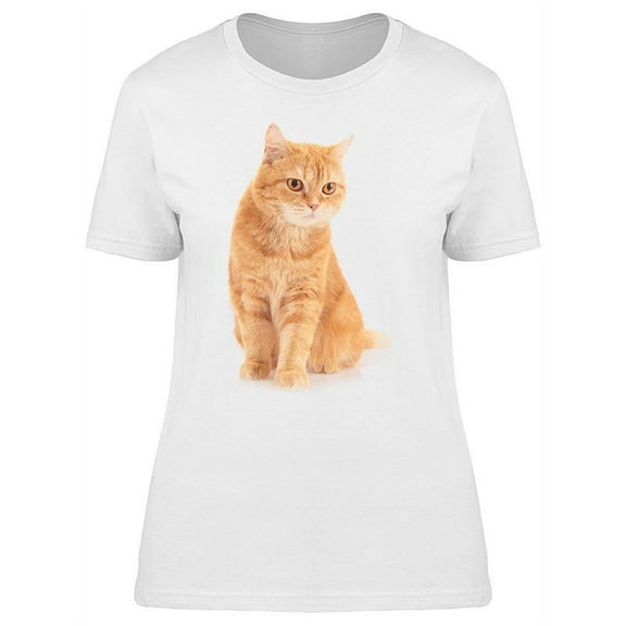 Orange Shorthair Cat Sitting T-Shirt Women -Image by Shutterstock, Female Small
