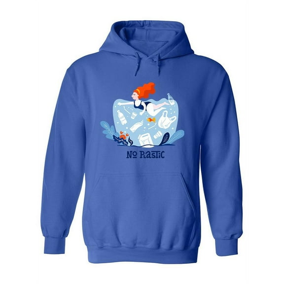 Zero Plastic Lifestyle Quote Hoodie Women -Image by Shutterstock, Female Medium