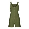 thumbnail image 5 of Womens One Piece Jumpsuits Short Summer Casual Button Shorts Button Overalls for Women Green, 5 of 5