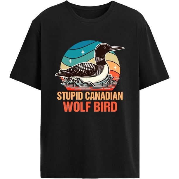 Camisetas de lobo canadiense para hombre con estética estúpida