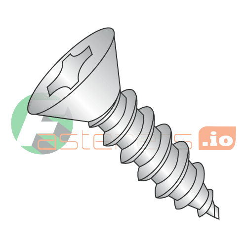 #14 x 3" Type A Self-Tapping Screws / Phillips / Flat Head / 18-8 Stainless Steel (Quantity: 500 pcs)