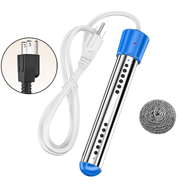 TQEHS Calentador de agua de inmersión eléctrico, calentador de agua de balde, calentador de piscina sumergible eléctrico portátil de alta potencia para el hogar, cubierta y termostato de acero inoxida