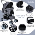 thumbnail image 5 of CL.HPAHKL Dog Stroller, 4 Wheels Foaldable Cat Stroller Dog Cat Cage Jogger Stroller for Medium Small Dogs Cats, Pet Stroller with Storage Basket and Cup Holder Portable Lightweight for Travel, 5 of 8